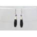 Earrings silver 925 sterling dangle drop women black onyx amethyst stone C 422